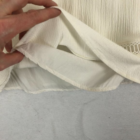 Wrangler Women's Medium Ivory Boho Tassel Sleeve Off The Shoulder Shift Dress - Picture 5 of 10